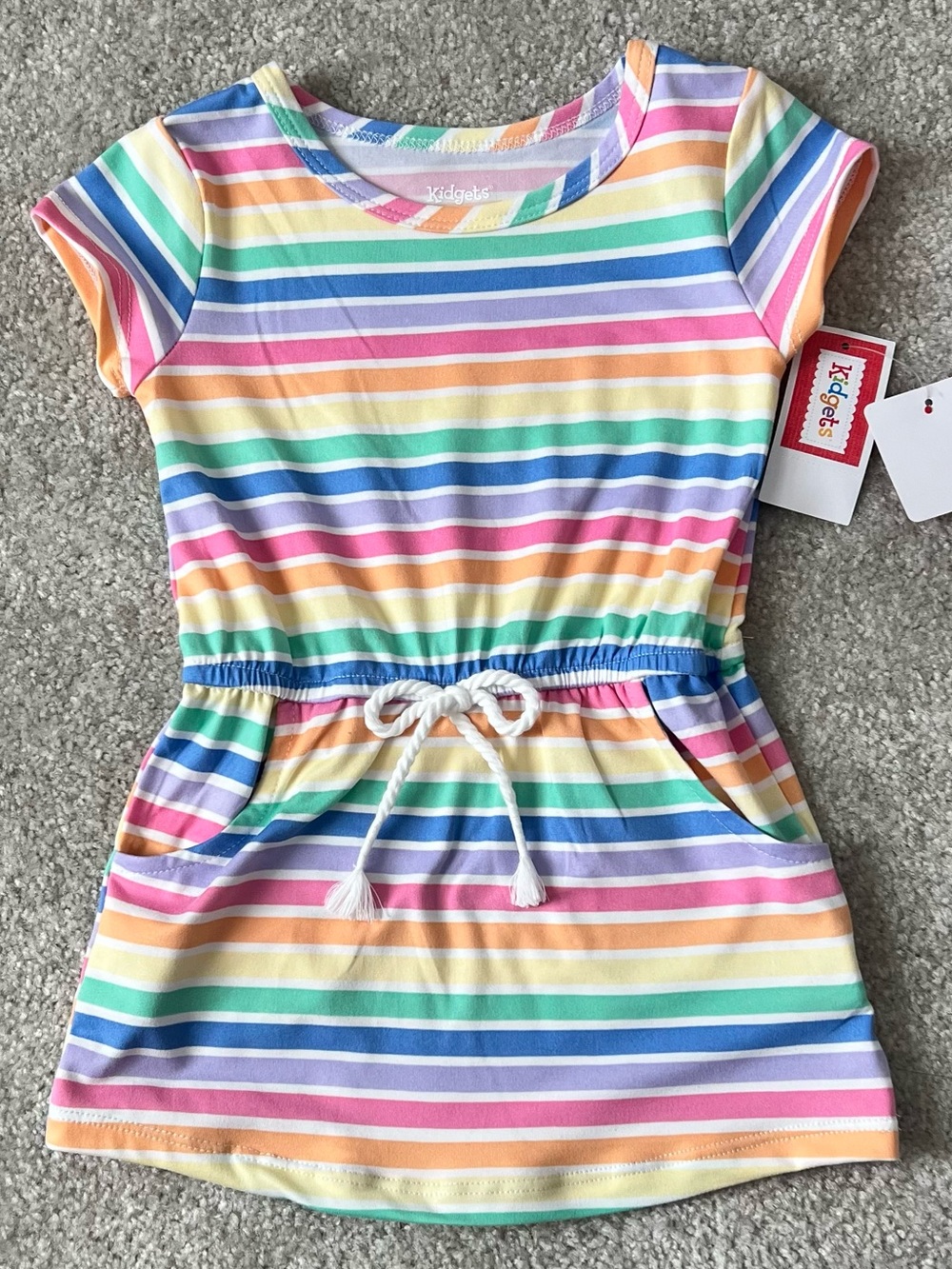 Rainbow Stripe Casual Dress - Multi